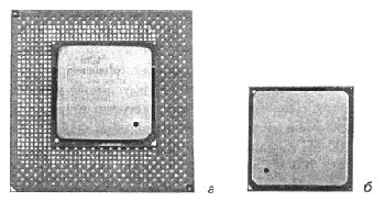 Процессор Pentium 4: а — в корпусе под Socket 423; б — в корпусе под Socket 478