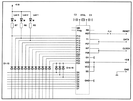 Принципиальная электрическая схема клавиатуры К-157